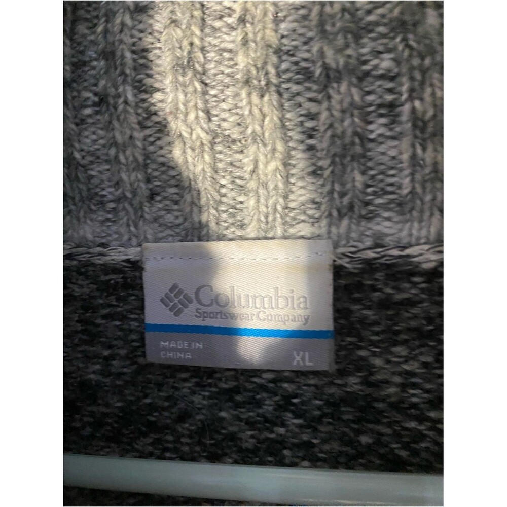 Columbia Womens XL Knit Sweater Grey Ombre Gradient Cowl Neck Pullover - Picture 4 of 10